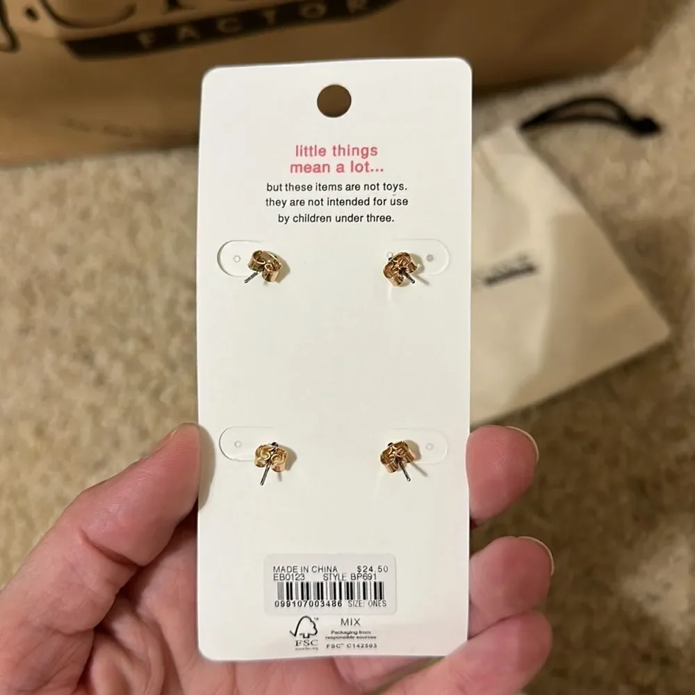 NWT Crewcuts Hypoallergenic Earrings Set